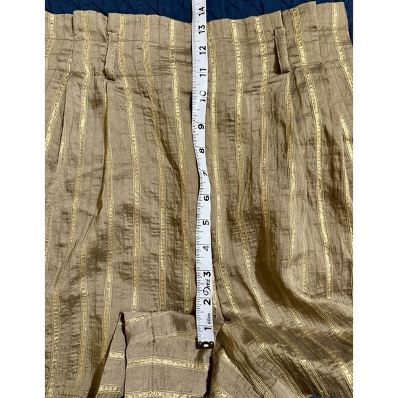 Zara High Rise Size Small Striped Paper Bag Waist Shorts Women's - Picture 4 of 8